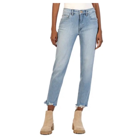 Kut from the Kloth Denim - Kut from the Kloth Rachel Fab Ab High Waist Raw Hem Jeans (Blue)